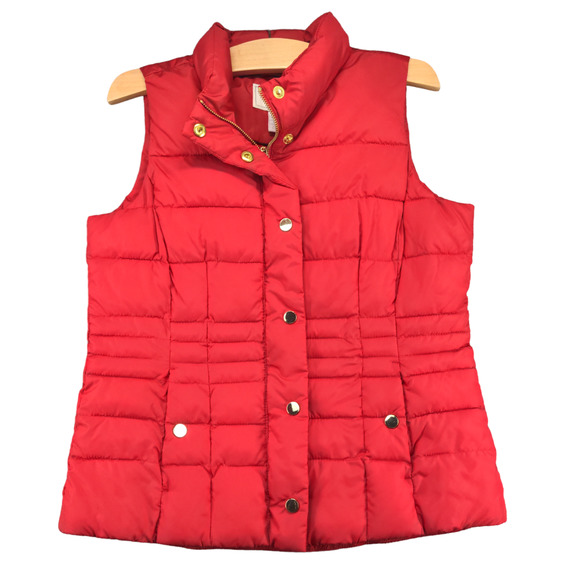 Charter Club Women's Full Zip Puffer Vest Red Petite Small Polyester Lined - Picture 1 of 11